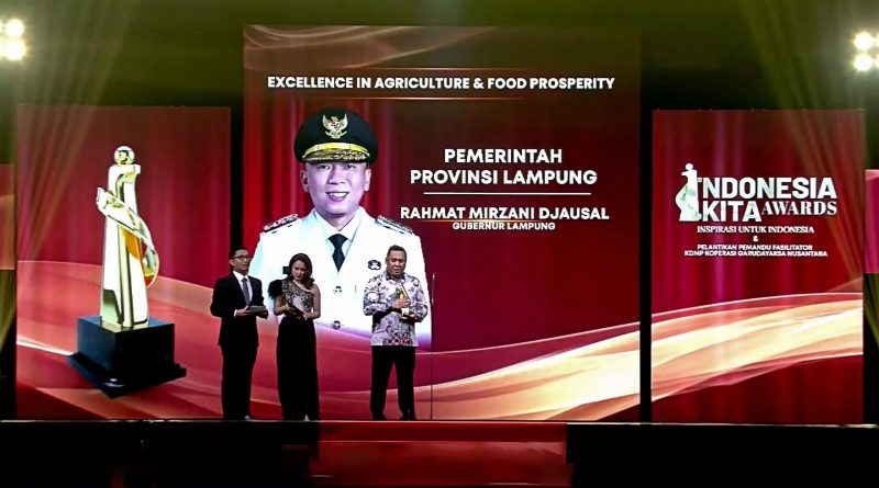 Pemprov Lampung Raih Penghargaan Excellence in Agriculture and Food Prosperity