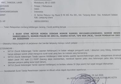 Berita Kehilangan Barang