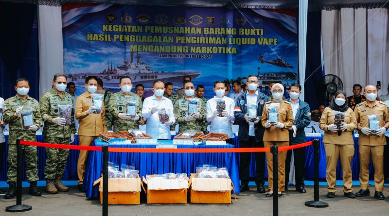 Komitmen Berantas Narkotika, 4.364 Cartridge Liquid Vape mengandung Narkotika Dimusnahkan